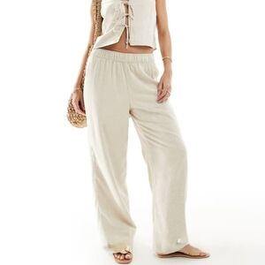 NWT Abercrombie & Fitch Ultra High Rise Waist Wide Leg Linen Blend Pants XXL